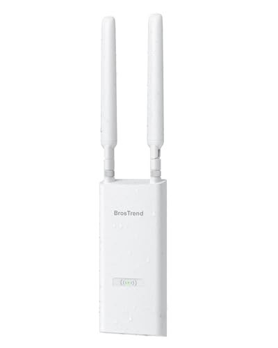 BrosTrend AC1200 Outdoor Access Point Long Range, IP65 Weatherproof Gigabit WiFi Access Point, Dual Band 5GHz + 2.4G, PoE Powered, with Passive PoE Injector, Universal Compatible, WAP for Yard Farm RV - Image 1