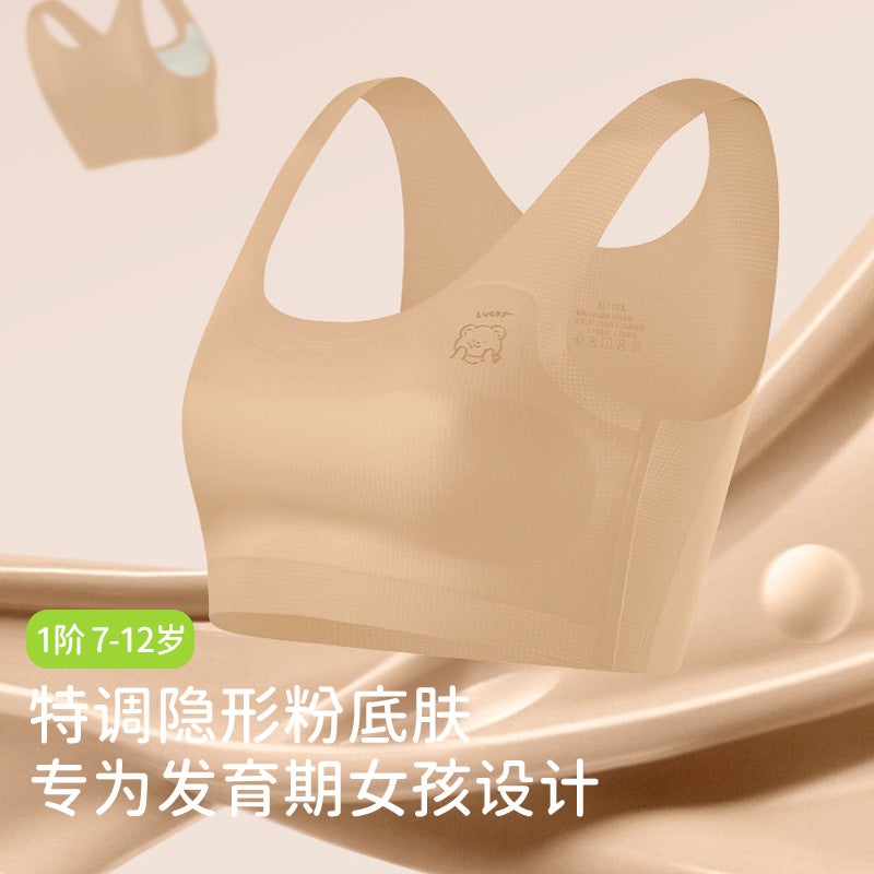 Girls' Nylon Full Cup Vest – Ultra-Thin Mold Cup Bra for Ages 9-13 - Image 5