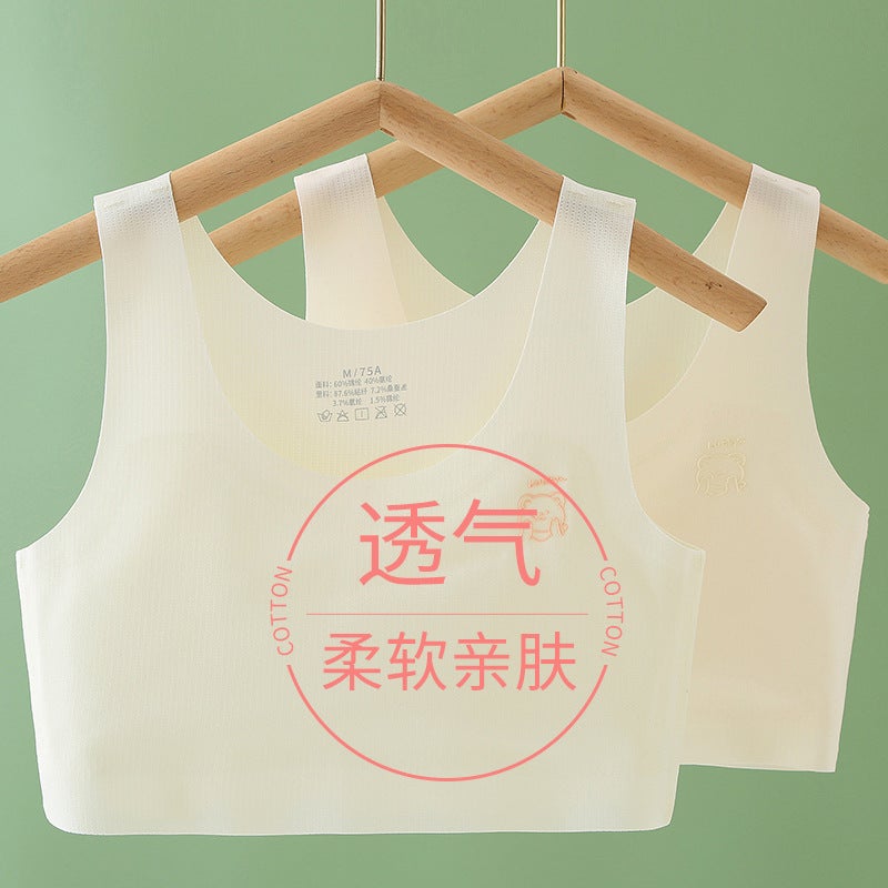 Girls' Nylon Full Cup Vest – Ultra-Thin Mold Cup Bra for Ages 9-13 - Image 2