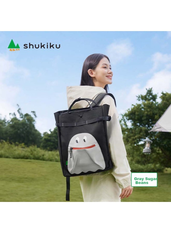 Shukiku Fashion Backpack For Men And Women, Versatile Casual Crossbody Shoulder Bag, Gray Sugar Bean - Image 1
