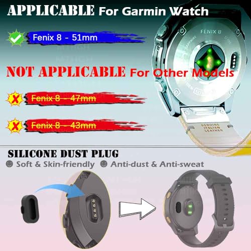 MTHGH Screen Protector for Garmin fenix 8-51mm Sapphire Solar Smartwatch [4 Pcs] + Anti-dust Plugs 5Pcs, Tempered Glass 9H Hardness Anti-Scratch Bubble Free Film Ultra-Thin Protective Cover - Image 2