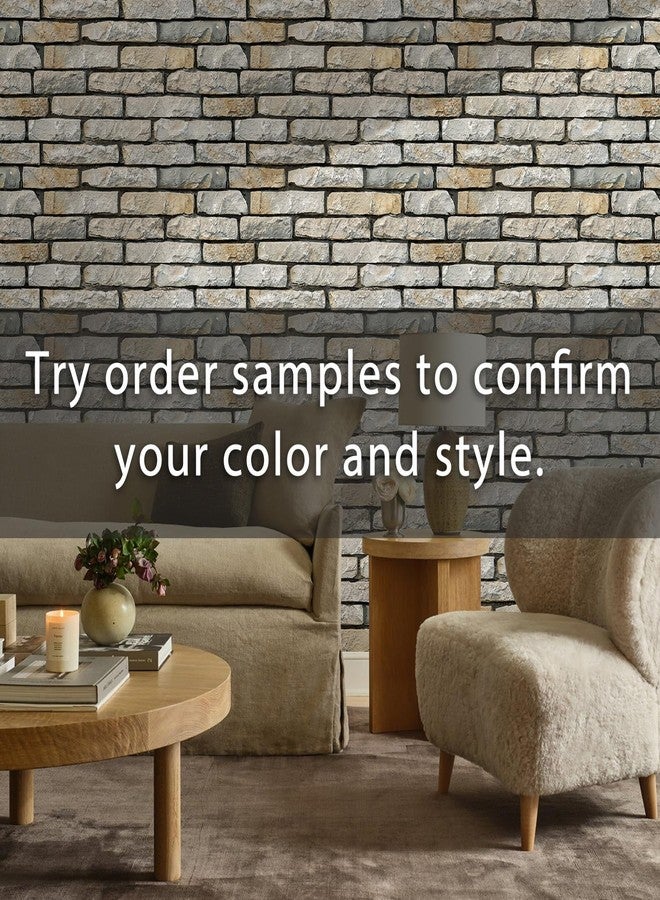 Commomy Faux Stone 3D Wall Panels - 12 pcs of 22.8" x 11.8" - Thin & UrltraLight PVC Peel and Stick Tile Brick Textured Printable for Kitchen, Bedroom,Living Room,TV Background（Covers 22.48 sq.ft） - Image 2