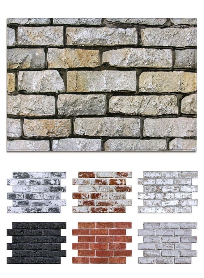 Commomy Faux Stone 3D Wall Panels - 12 pcs of 22.8" x 11.8" - Thin & UrltraLight PVC Peel and Stick Tile Brick Textured Printable for Kitchen, Bedroom,Living Room,TV Background（Covers 22.48 sq.ft） - Image 1