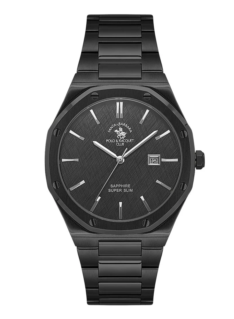 SANTA BARBARA POLO & RACQUET CLUB Santa Barbara Polo & Racquet Club - Noble Men's Watch | Stainless Steel Band with Steel Case | Analog | Round Dial | Sapphire Glass | Japanese Quartz | Water Resistance 50 Meters
