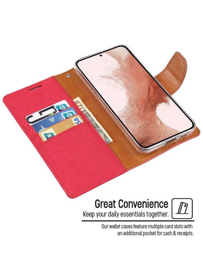 GOOSPERY Case For Samsung Galaxy S23 5G CANVAS DIARY Fabric Texture Flip Leather Phone Case - Image 5