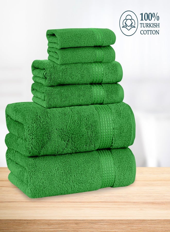 Mocassi Luxury 100% Turkish Cotton 6-Piece Towel Set -Ultra Soft, Quick Dry Highly Absorbent Premium Spa Hotel Quality Bath Towels,Includes 2 Bath Towels, 2 Hand Towels and 2 Washcloths, Emerald Green - Image 4