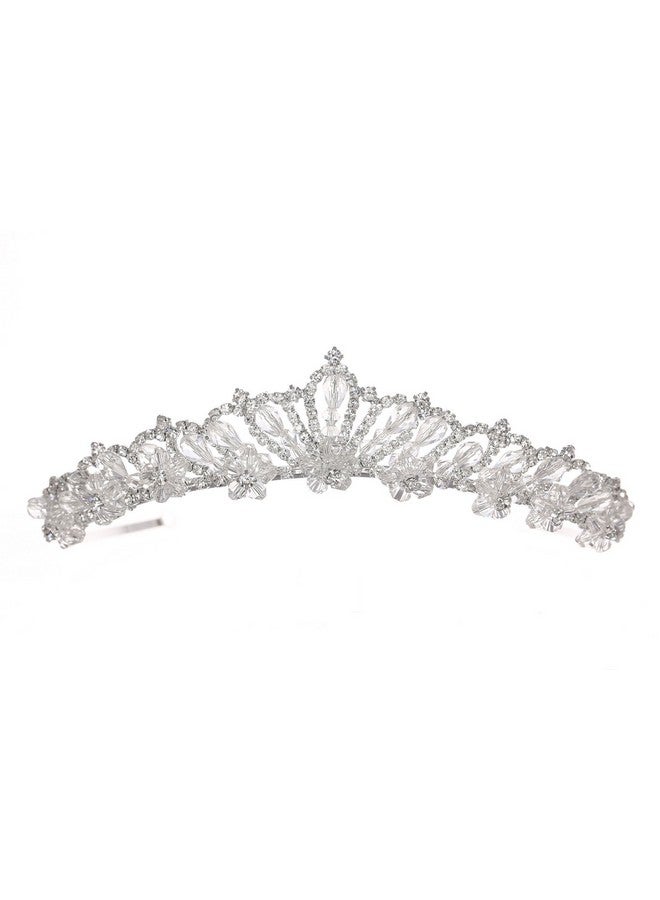 SAMKY Bridal Wedding Princess Rhinestones Crystal Beads Flower Tiara Crown T1147 - Image 1