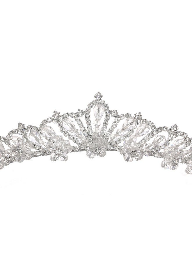 SAMKY Bridal Wedding Princess Rhinestones Crystal Beads Flower Tiara Crown T1147 - Image 2