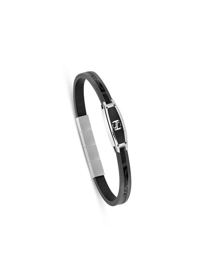 Saint Honore Paris Monceau Flat Leather Bracelet for Men