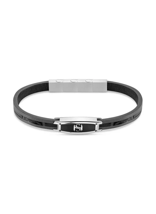 Saint Honore Paris Monceau Flat Leather Bracelet for Men