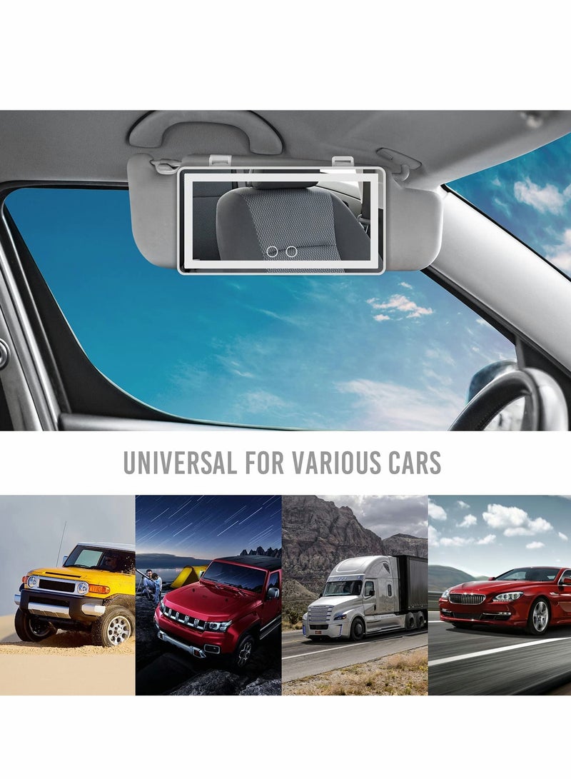 Car Sun Visor Makeup Mirror with 3 Light Settings and 60 LED Lights