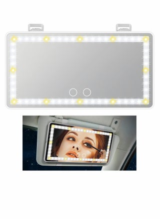 Car Sun Visor Makeup Mirror with 3 Light Settings and 60 LED Lights - pzsku/Z556B3EEB14912B5E5777Z/45/_/1723112227/a4777380-2e2a-402d-8d97-c615a91d16b5