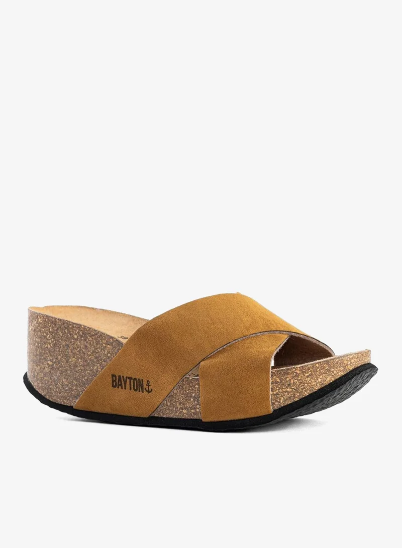 BAYTON  Liverpool X Strap Wedge Sandals for Women | Best Price UAE