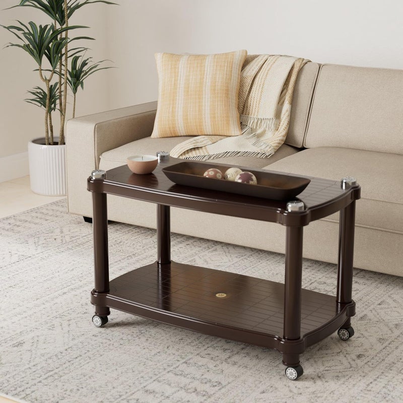 Prima 5011 Center Trolley Coffee TableTea TableTeapoy for Home Office Outdoor Cherry - Image 2