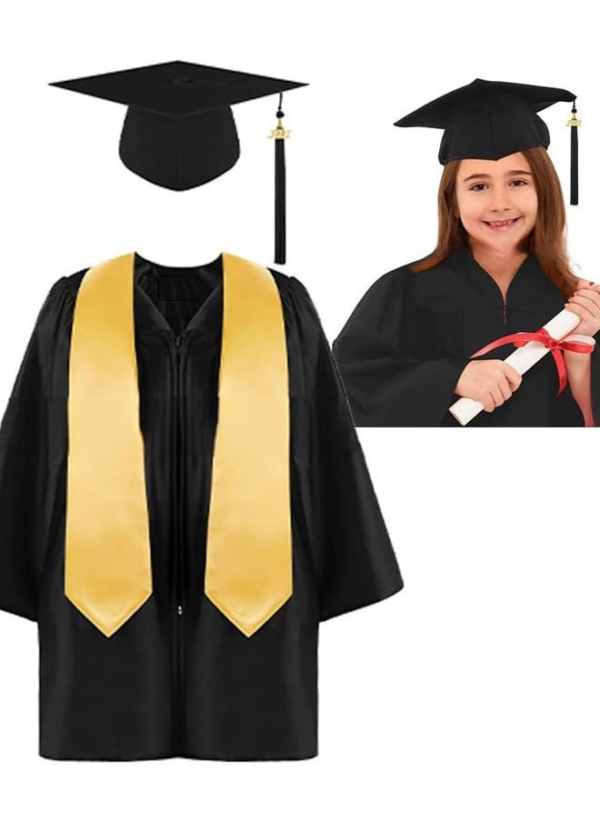 Preschool Kindergarten Graduation Gown Cap Set,Primary And Middle School Students Graduation Clothing Dress,Graduation Gown Cap Graduation Tassel And Sash For Child Size - Image 1