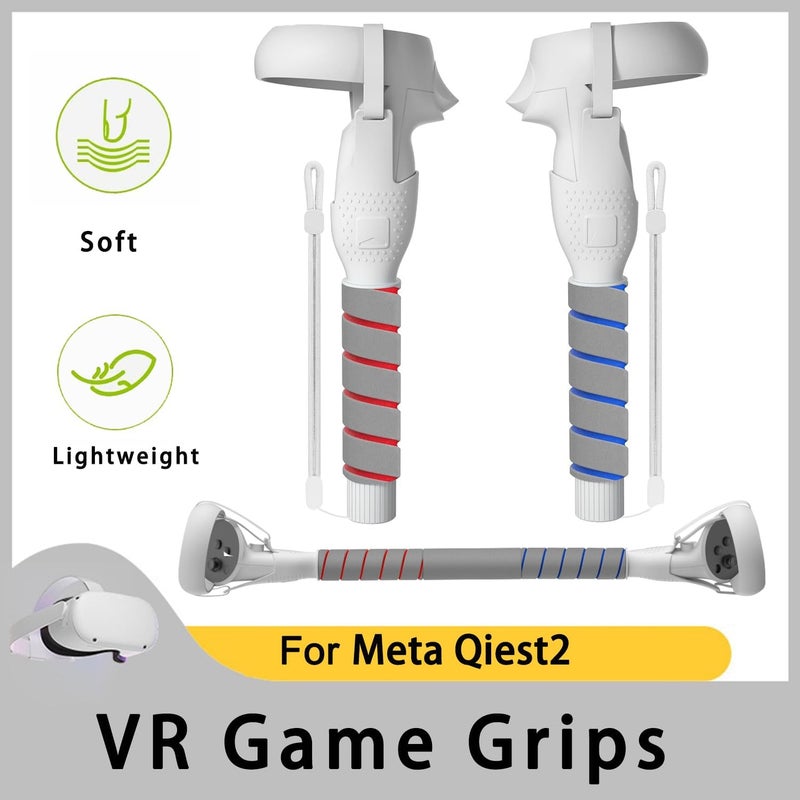 okcsc 2 in 1 Handle Attachment for Oculus Quest 2 & Long Arms, VR Gorilla Tag Long Arms/Stick Extension Grips for Meta Quest 2 Accessories, Anti Sweat Sponge Cover,Compatible with Meta Quest 1/2/Rift S - Image 2