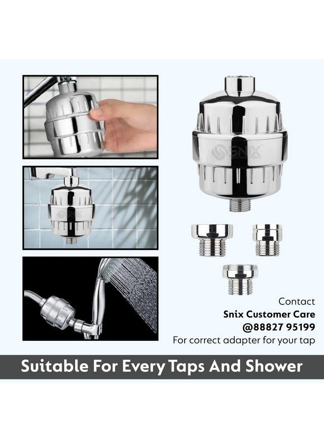 SNIX ESSENTIALS REDEFINED Shower Filter Water Softener for Bathroom | Hard Water Softener for Tap Improves Water Quality | Tap Adaptors Included - Image 3