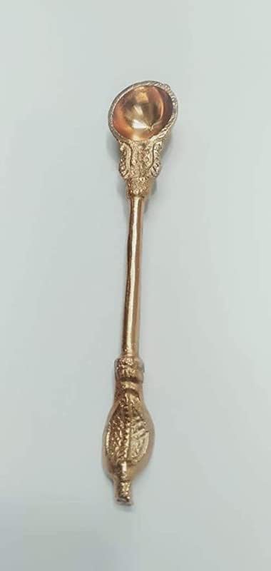 Rebinyn Copper Achmani Spoon for Pooja with a Size of 4 inches Comes in a Set of 2 Pieces - Image 2
