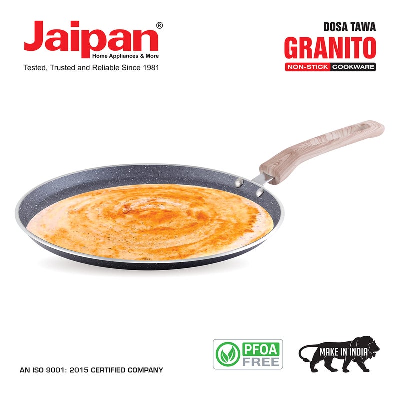 Jaipan Jaipan Granito 30 CM Dosa Tawa Gas Compatible 4 MM Duracoat PFOA Free nonstick Coating Granite Splattered Color Ideal for Oil Free or Very Less Oil Preparation Cool Touch Handle 1 Year Warranty - Image 2