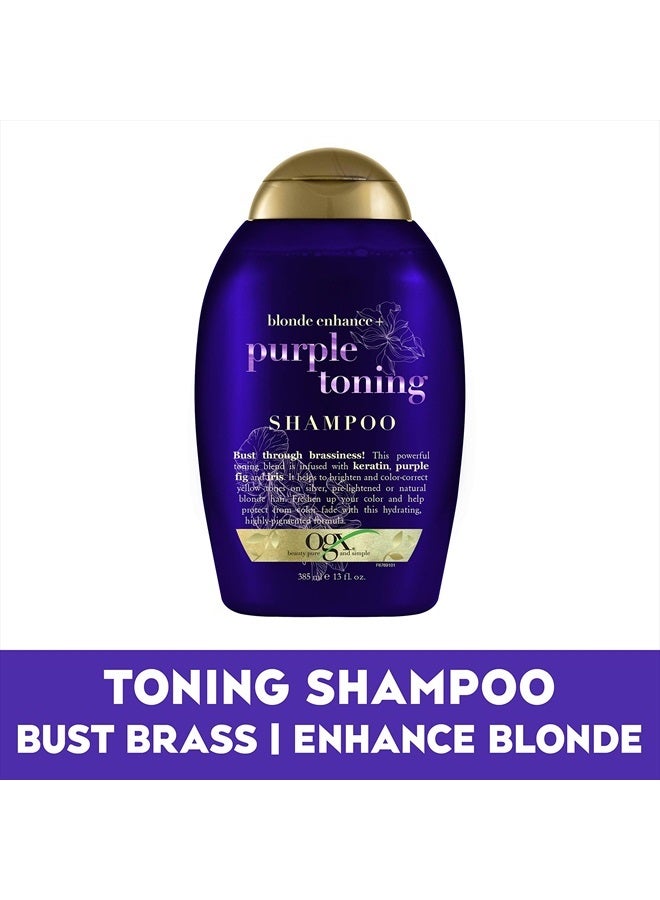 Ogx Blonde Enhanced + Purple Toning Shampoo, Blonde-Toning to Personalize Your Blonde, 13oz - Image 3