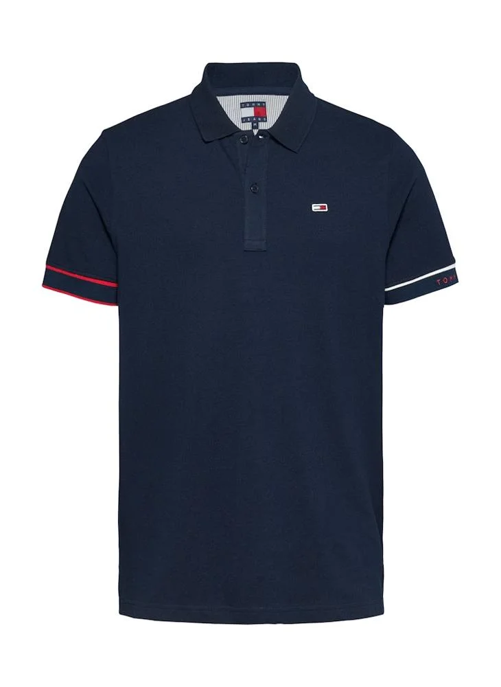 TOMMY JEANS Slim Flag Cuff Short Sleeve Polo
