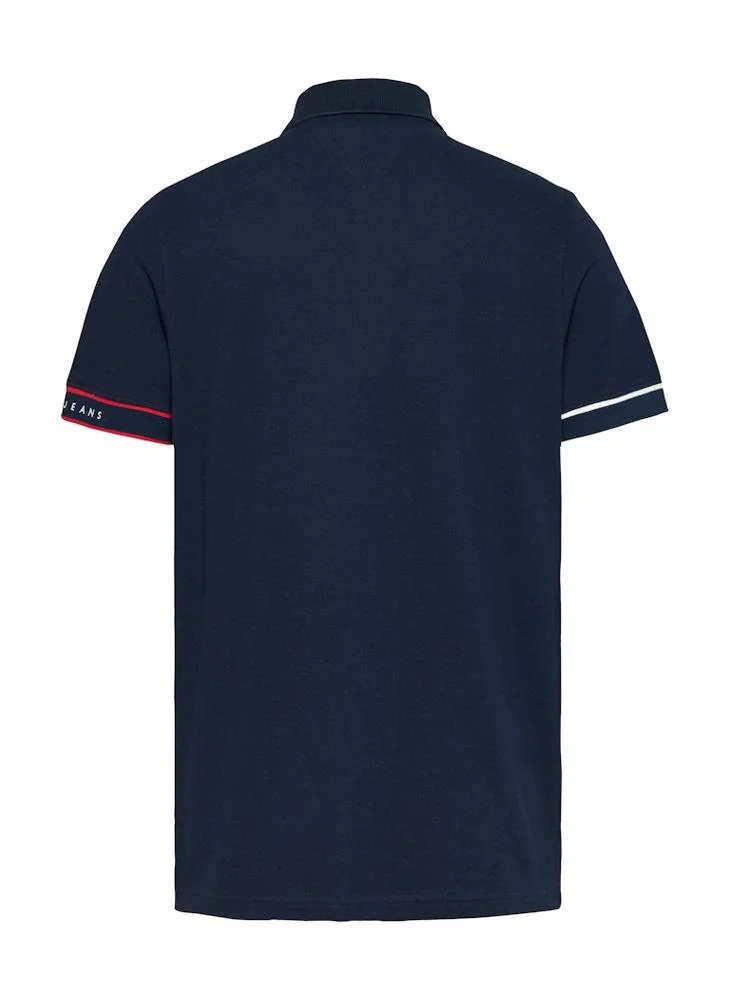 TOMMY JEANS Slim Flag Cuff Short Sleeve Polo