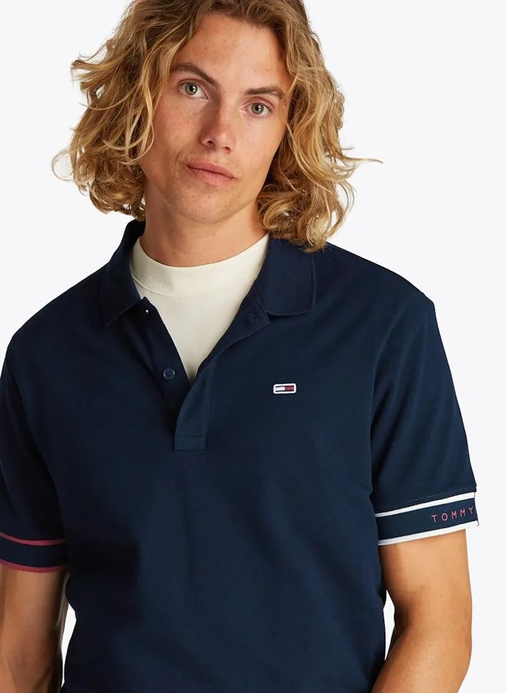 TOMMY JEANS Slim Flag Cuff Short Sleeve Polo
