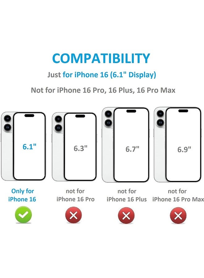 Compatible with iPhone 16 Wallet Case with Card Holder, PU Leather Kickstand Card Slots Case, Double Magnetic Clasp and Durable Shockproof Cover 6.1 Inch (Black) - Image 2