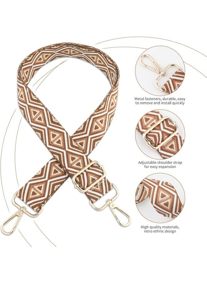 عبوة من 2 حزام حقيبة كروس بودي قابل للتعديل، حزام كتف بديل بعرض 1.5 بوصة لحقائب اليد، حزام حقيبة متعدد الأنماط مطرز بنمط جاكار كلاسيكي لحقائب كروس بودي وحقائب الكتف - Image 3