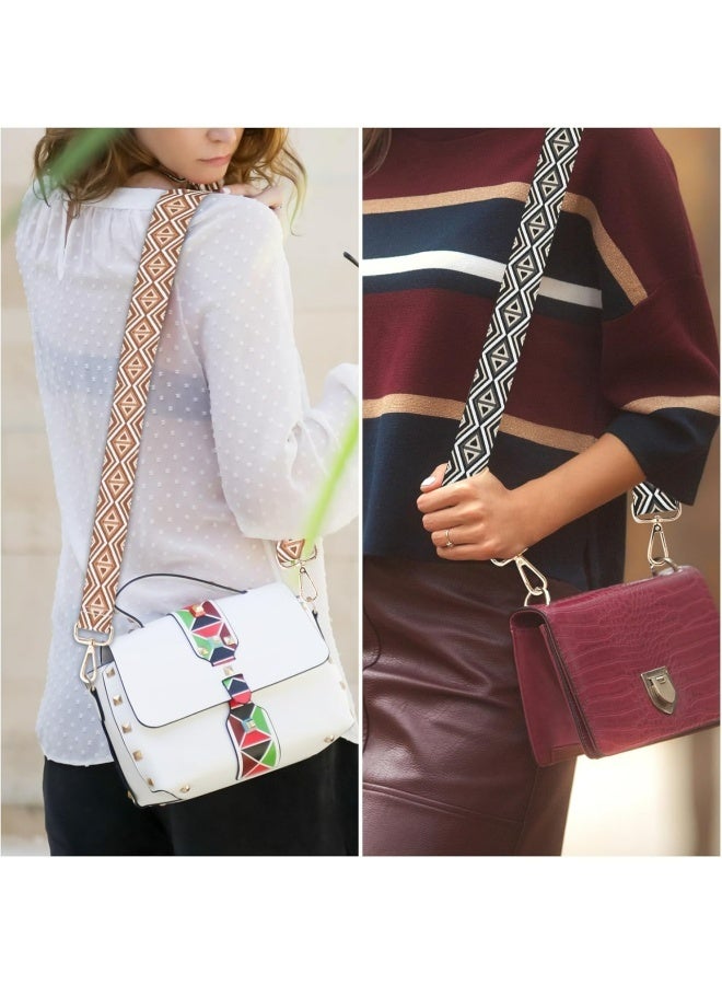 عبوة من 2 حزام حقيبة كروس بودي قابل للتعديل، حزام كتف بديل بعرض 1.5 بوصة لحقائب اليد، حزام حقيبة متعدد الأنماط مطرز بنمط جاكار كلاسيكي لحقائب كروس بودي وحقائب الكتف - Image 5