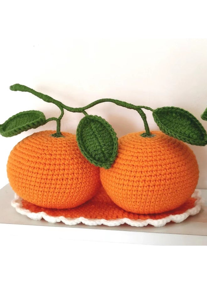 Wool Crocheted Car-mounted Central Control Ornaments Handmade Good Luck Ornaments With Branches Orange DIY Material Package Finished Products-Color:Orange Good Luck Material Pack Comes With Tools And Tutorials (not Finished Product), Non-magnetic And Non-slip