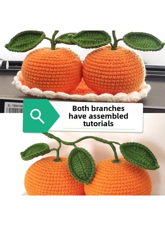 Wool Crocheted Car-mounted Central Control Ornaments Handmade Good Luck Ornaments With Branches Orange DIY Material Package Finished Products-Color:Orange Good Luck Material Pack Comes With Tools And Tutorials (not Finished Product), Non-magnetic And Non-slip