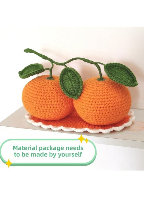 Wool Crocheted Car-mounted Central Control Ornaments Handmade Good Luck Ornaments With Branches Orange DIY Material Package Finished Products-Color:Orange Good Luck Material Pack Comes With Tools And Tutorials (not Finished Product), Non-magnetic And Non-slip