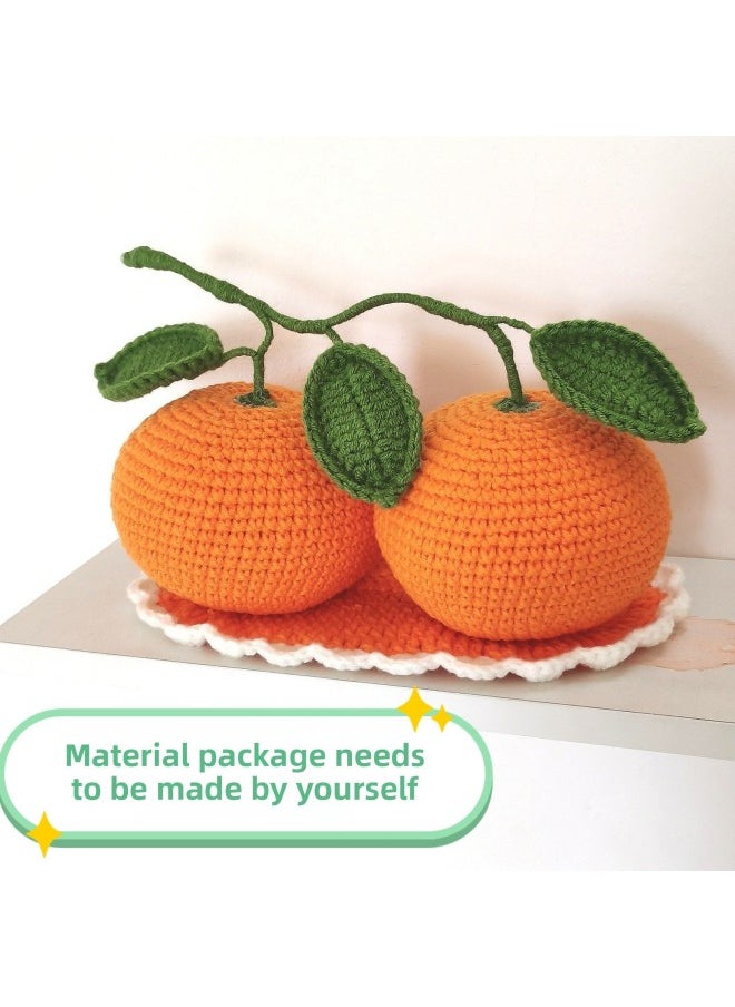 Wool Crocheted Car-mounted Central Control Ornaments Handmade Good Luck Ornaments With Branches Orange DIY Material Package Finished Products-Color:Orange Good Luck Material Pack Comes With Tools And Tutorials (not Finished Product), Non-magnetic And Non-slip