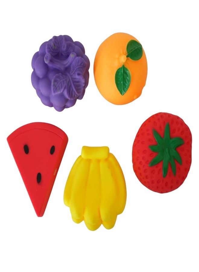 Space Enterprises Fruit Toys for Kids | Soft Squishy Sensory Food Toy Set for Babies 6-24 Months | Educational Fine Motor Skill Fruits & Vegetables for Boys & Girls | Bath, Therapy & Pretend Play Toy - Image 1