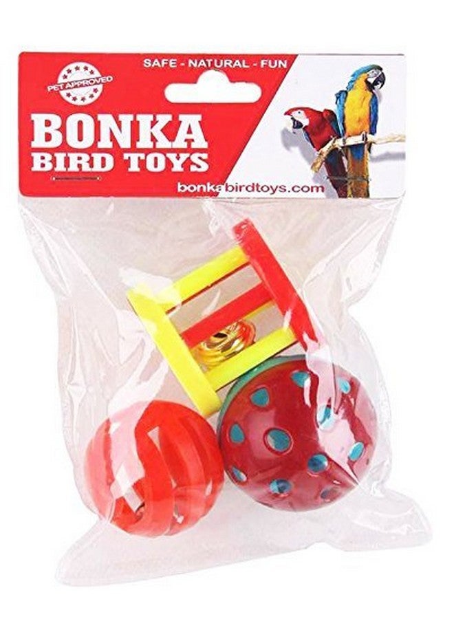 Bonka Bird Toys Bonka Bird Toys 1195 Play Three Balls Bell Jingle Budgie Finch Parakeet Lovebird Parrolet - Image 3