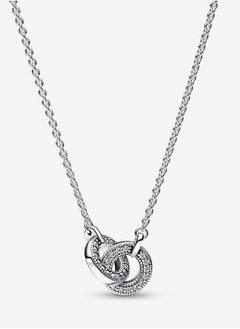Pandora Violet Pandora Signature Pavé Two-Link Interlocking Pendant Necklace  - Image 1