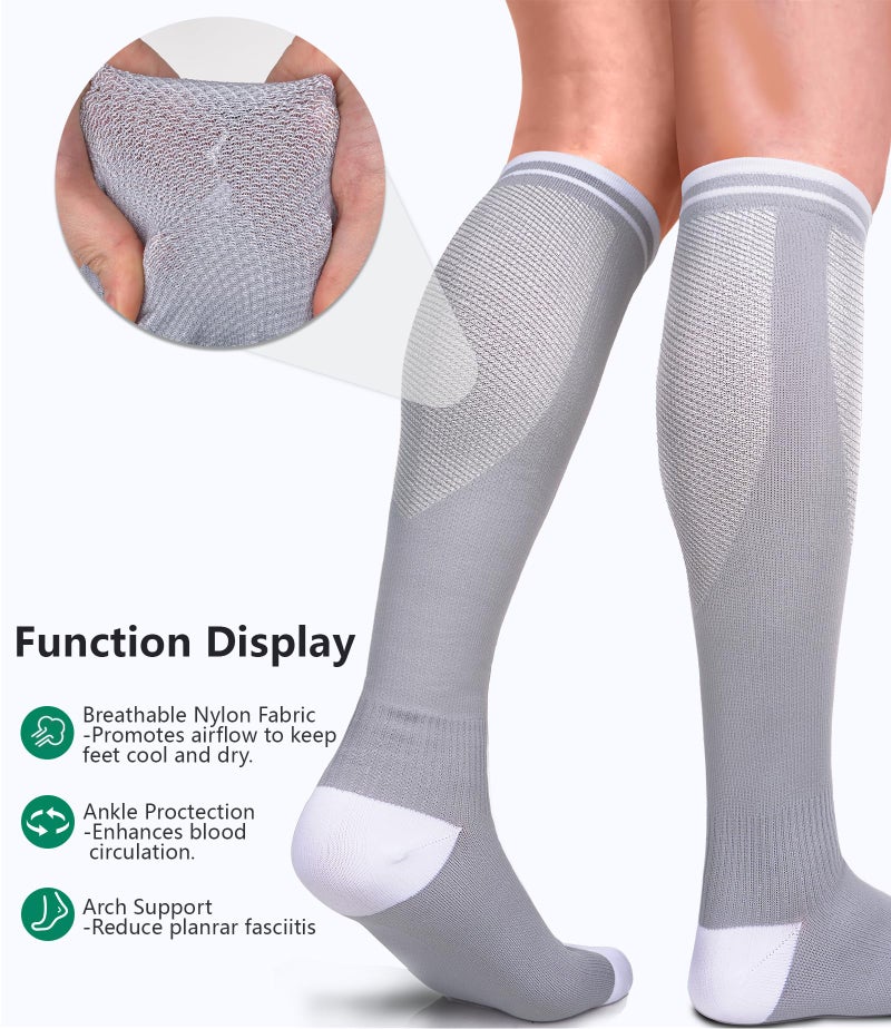 FuelMeFoot 3 Pack Compression Socks for Women & Men Circulation - Best for Medical,Running,Athletic - Image 4
