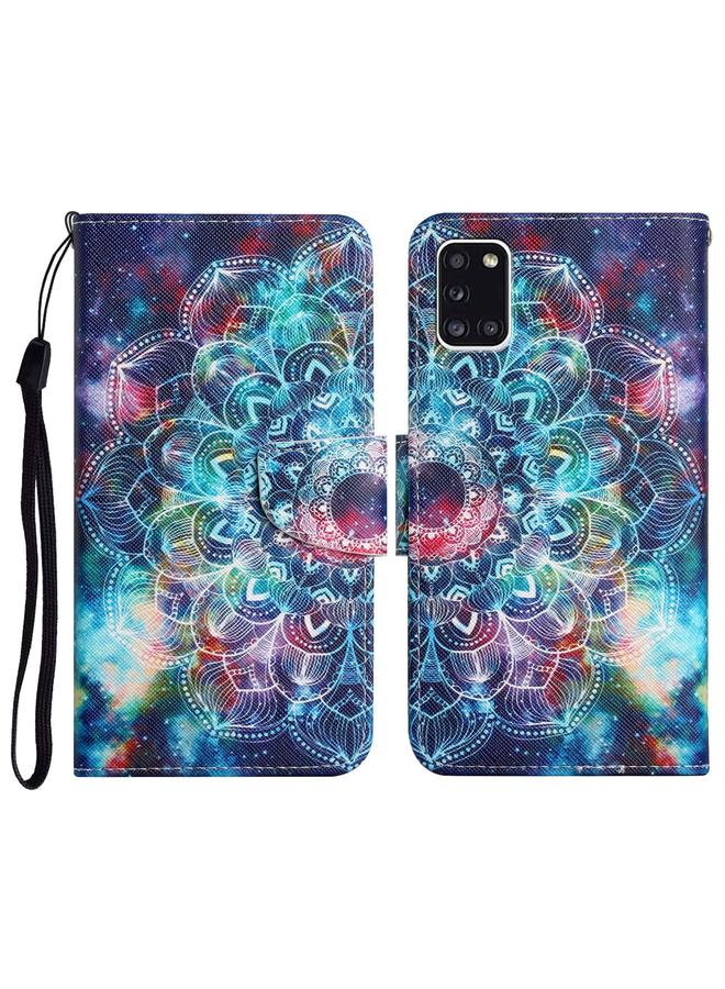 اس-توب جراب لهاتف Samsung Galaxy A31، جراب جلدي أفقي قابل للطي بنمط مرسوم مع حامل وفتحة بطاقة ومحفظة - Image 1