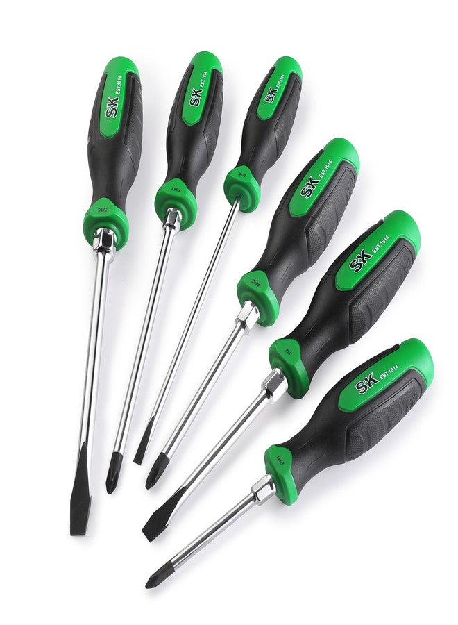 SK Magnetic Screwdriver Set, S2 Steel, 3 Slotted & 3 Phillips Screwdrivers, SureGrip Handle - Image 1