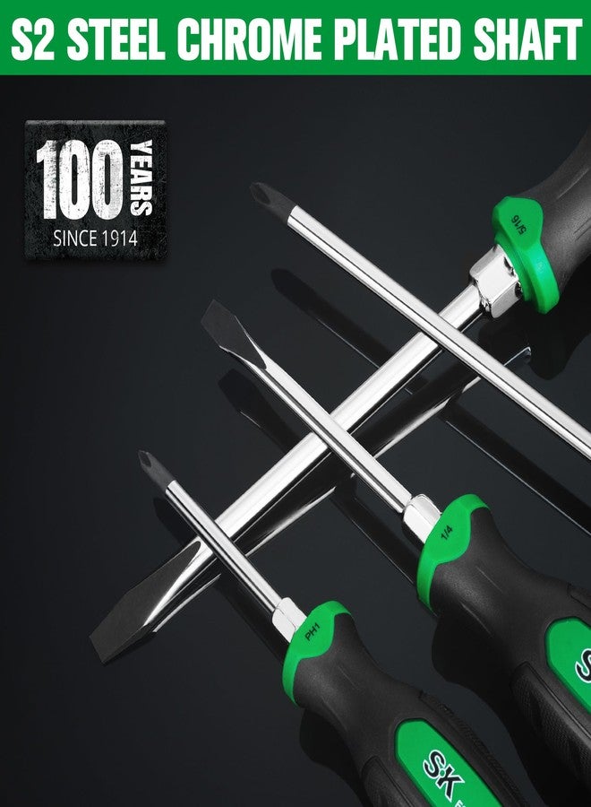 SK Magnetic Screwdriver Set, S2 Steel, 3 Slotted & 3 Phillips Screwdrivers, SureGrip Handle - Image 3