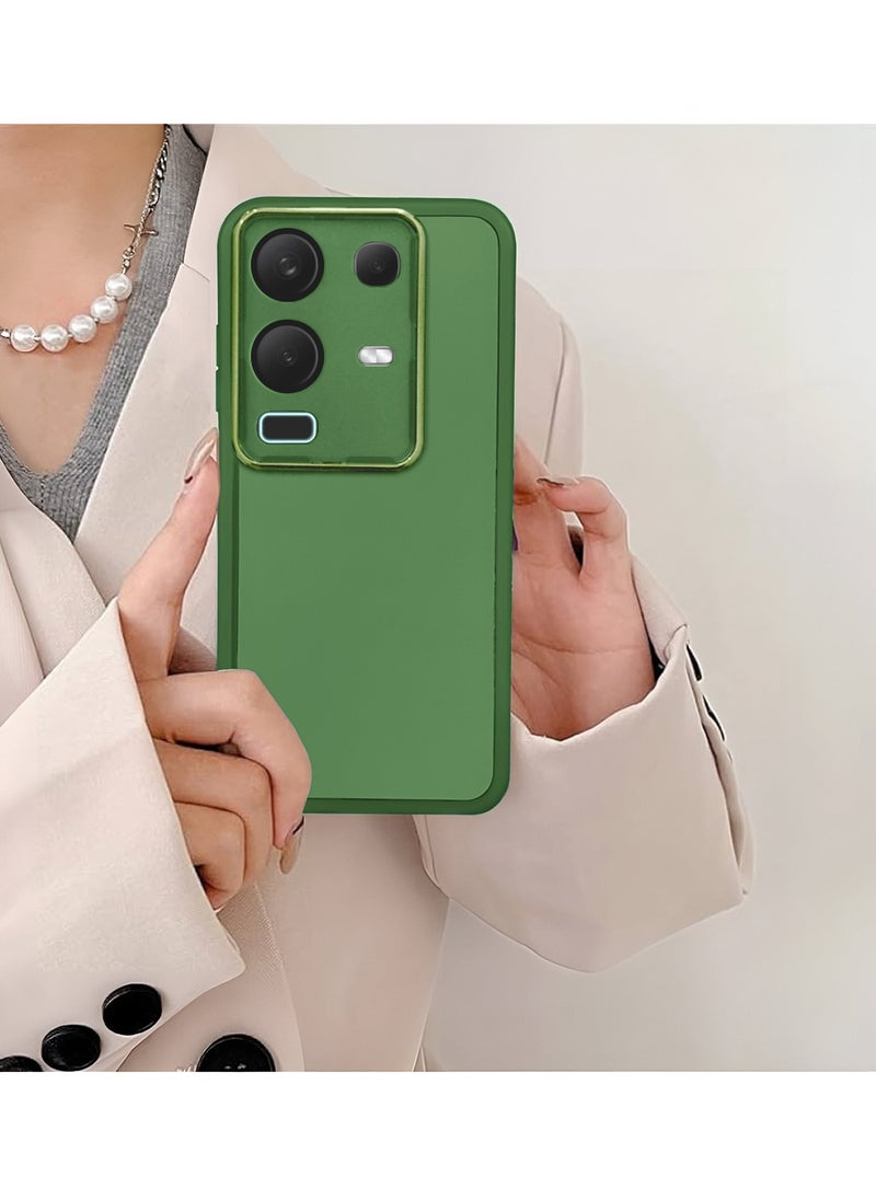 Wtech Infinix Note 50 Pro 4G 2025 Soft Transparent Camera Lens Protection TPU Silicone Ultra Thin Phone Stylish Electroplated Camera Border Back Case Cover - Olive  - Image 4