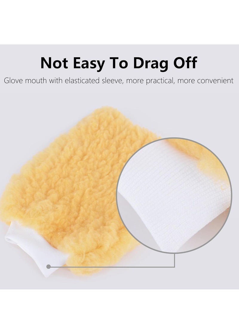 Generic 1pc Car Washing Gloves, Household Cleaning Gloves, Household Dust Removal Cloth Imitation Wool Gloves (Yellow) - Image 3