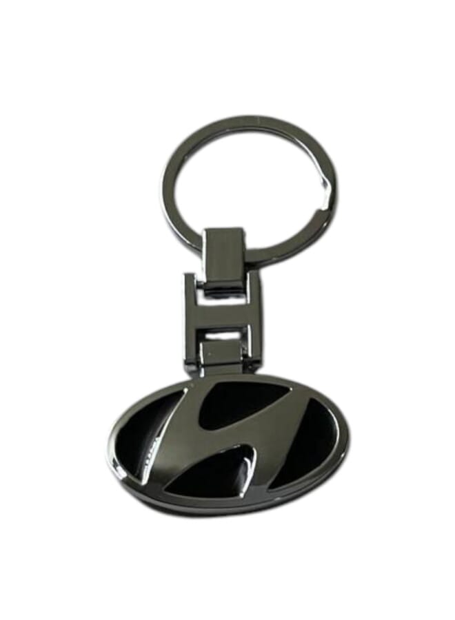 Luxury Metal Car Key Chain - Rust Resistant - Car Key Accessories - Black - Fits Hyundai Cars