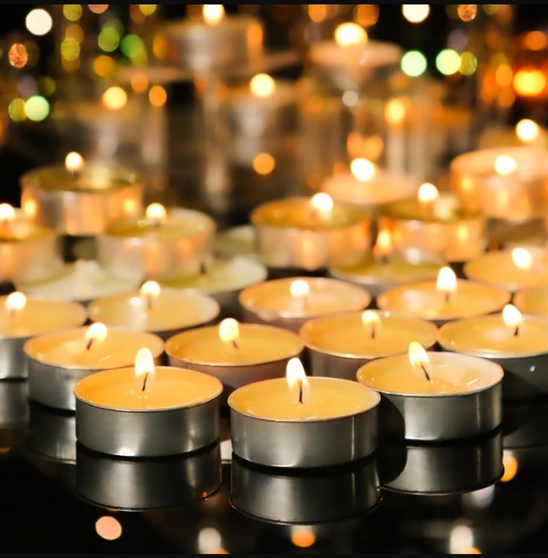 ScentFree Tealight Candles Set of 50 192 x 192 Cm Unscented LongLasting CleanBurning Ideal for Home Dcor Parties Weddings and Special Occasions  - Image 1