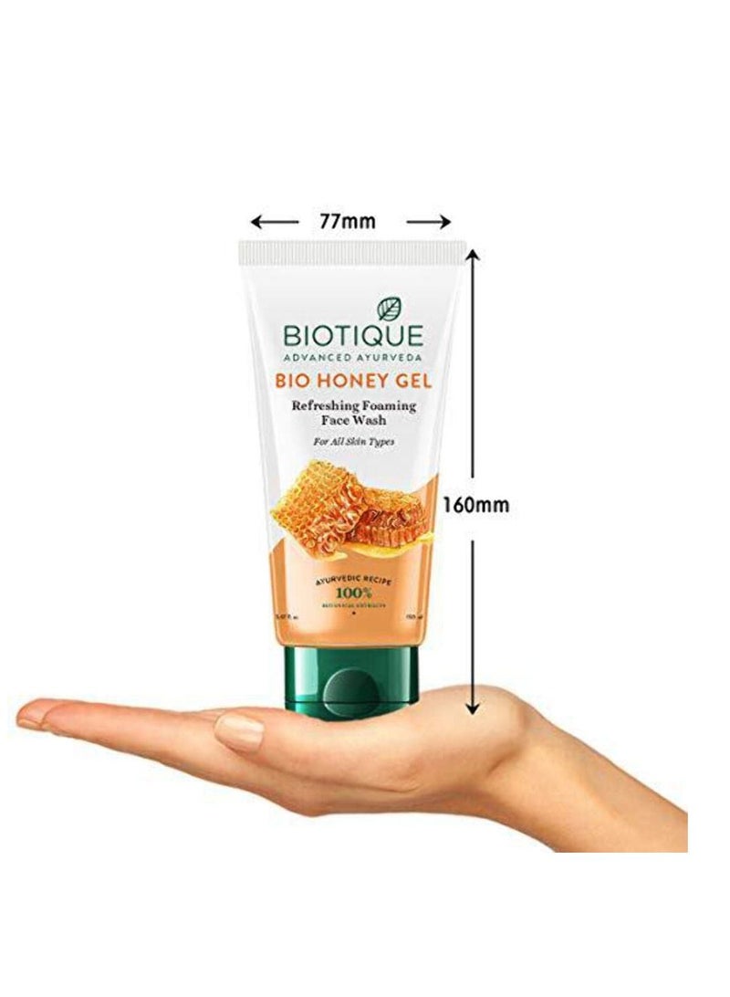 Biotique جل العسل لتهدئة وتغذية البشرة، غسول رغوي للوجه، تركيبة خالية من الصابون، يقلل من الجفاف، مستخلصات نباتية 100%، مناسب لجميع أنواع البشرة، 150 مل - Image 2