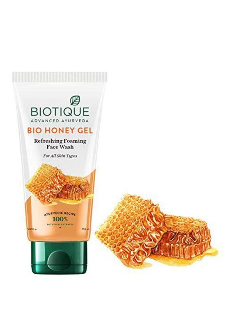 Biotique جل العسل لتهدئة وتغذية البشرة، غسول رغوي للوجه، تركيبة خالية من الصابون، يقلل من الجفاف، مستخلصات نباتية 100%، مناسب لجميع أنواع البشرة، 150 مل - Image 3