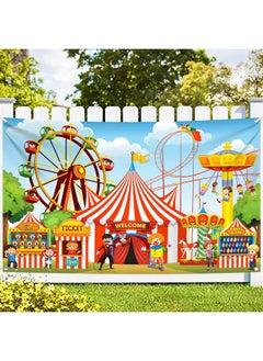 KATCHON XtraLarge, Carnival Backdrop for Carnival Decorations - 72x44 Inch | Circus Theme Party Decorations | Carnival Banner, Carnival Theme Party Decorations | Circus Theme Party Decorations | Circus Banner  - Image 1