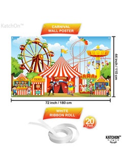 KATCHON XtraLarge, Carnival Backdrop for Carnival Decorations - 72x44 Inch | Circus Theme Party Decorations | Carnival Banner, Carnival Theme Party Decorations | Circus Theme Party Decorations | Circus Banner  - Image 5