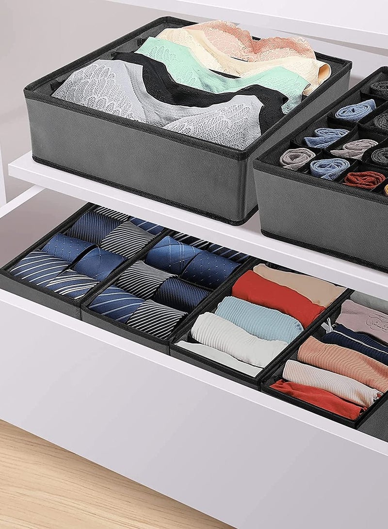 4 PCS Drawer Organizer Wardrobe Clothes Storage Organizer Box Underwear Bra Organiser Closet Drawer Divider for Skirts Socks Bras Panties Scarf  - Image 4